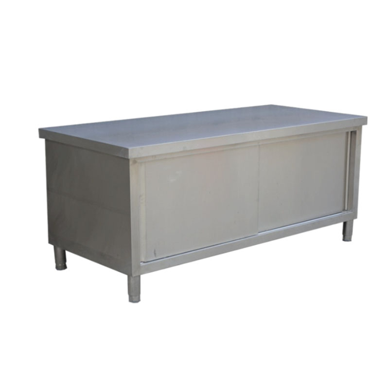 Kitchen Stainless Steel Workbench Single And Double Sliding Door Operation Table Loading Table