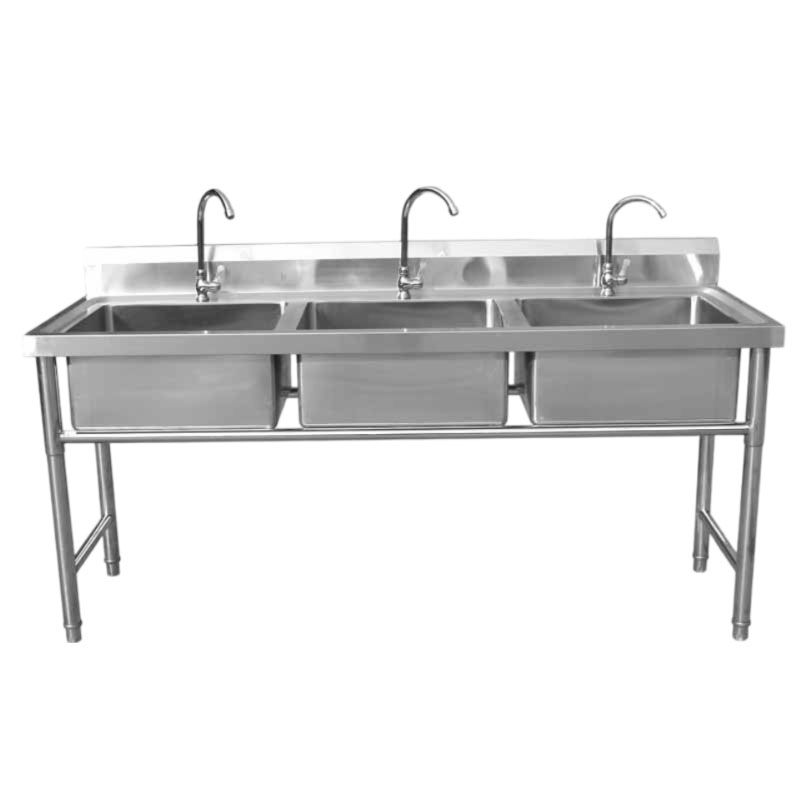 Processing Custom Stainless Steel Three-Slot Sink Kitchen Vegetable Basin Wash Basin 304